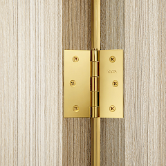 Bisagra Cuadrada 4x4 – Latón Pulido