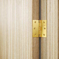 Bisagra Cuadrada 4x4 – Latón Pulido