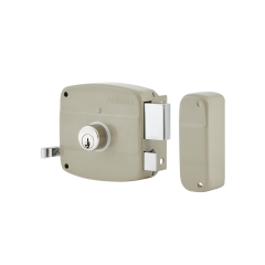 Cerradura de Sobreponer 101 Sencilla Izquierda · Cilindro Suelto · Beige
