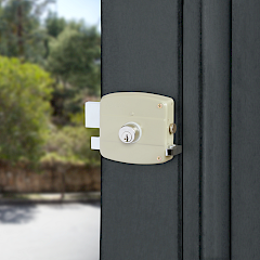 Cerradura de Sobreponer 101 Sencilla Izquierda · Cilindro Suelto · Beige