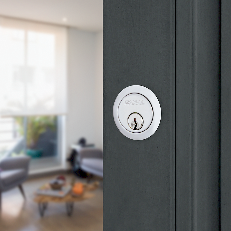 Cerradura de Sobreponer 101 Sencilla Derecha · Cilindro Suelto · Beige