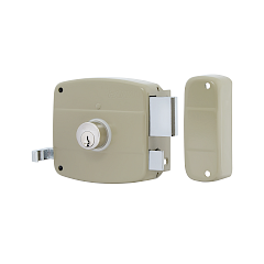 Cerradura de Sobreponer 101 Sencilla Derecha · Cilindro Suelto · Beige