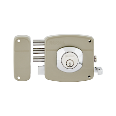 Cerradura de Sobreponer 101 Triple Izquierda · Cilindro Suelto · Beige