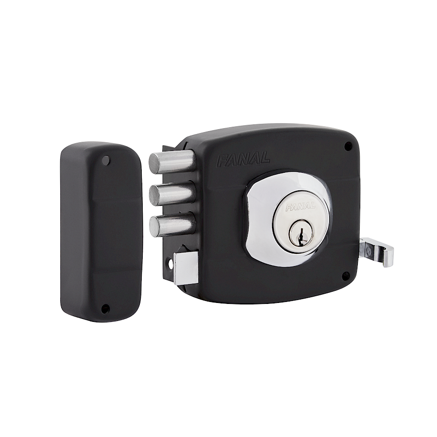 Cerradura de Sobreponer 101 Triple Izquierda · Cilindro Suelto · Negro