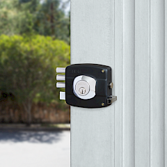 Cerradura de Sobreponer 101 Triple Izquierda · Cilindro Suelto · Negro