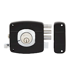 Cerradura de Sobreponer 101 Triple Derecha · Cilindro Suelto · Negro