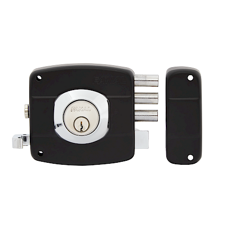 Cerradura de Sobreponer 101 Triple Derecha · Cilindro Suelto · Negro