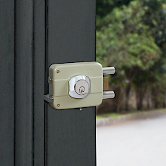 Cerradura de Sobreponer 101 Doble · Cilindro Suelto · Beige