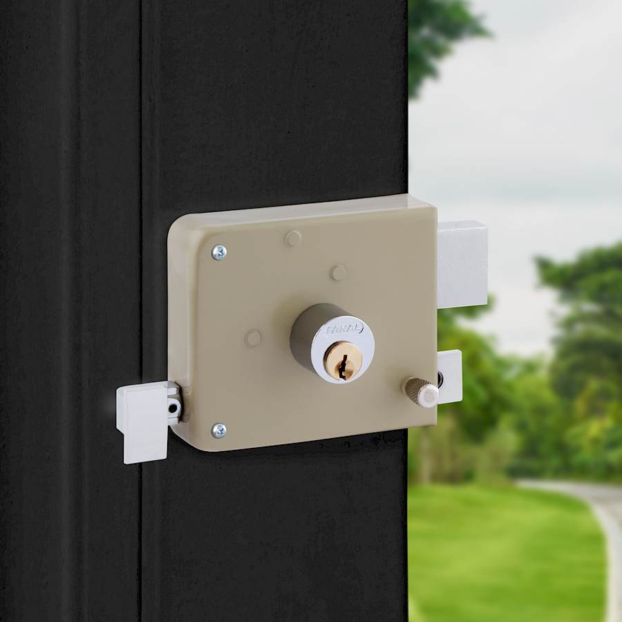 Cerradura de Sobreponer 170 Derecha · Beige